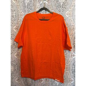 Champion Mens Orange Short Sleeve T-Shirt XL Athletic Fit Casual Wear 100% Cotto